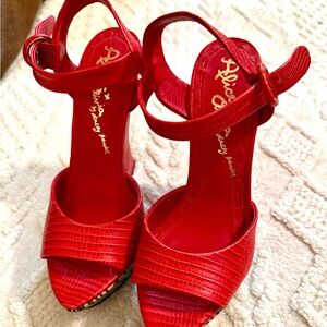 Alice + Olivia Jana platform wedge sandals  sz 6